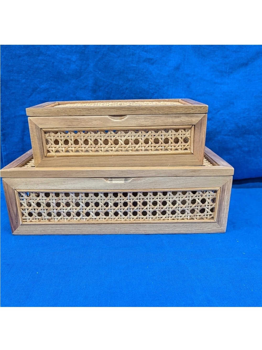 Neat Method Wood And CaneStorage Boxes